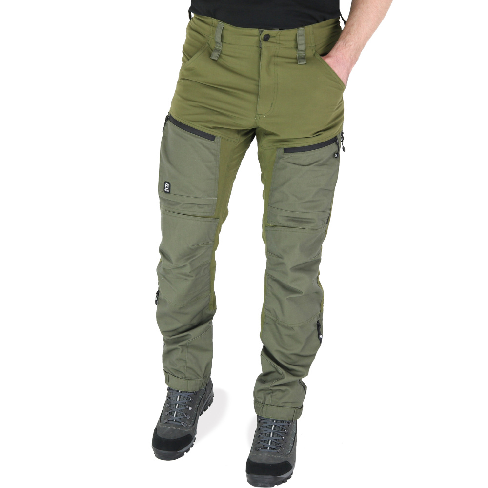 detail Asoto Nordvik olivfarbene Herren Outdoorhose, wasserabweisend, Stretch mit Belüf