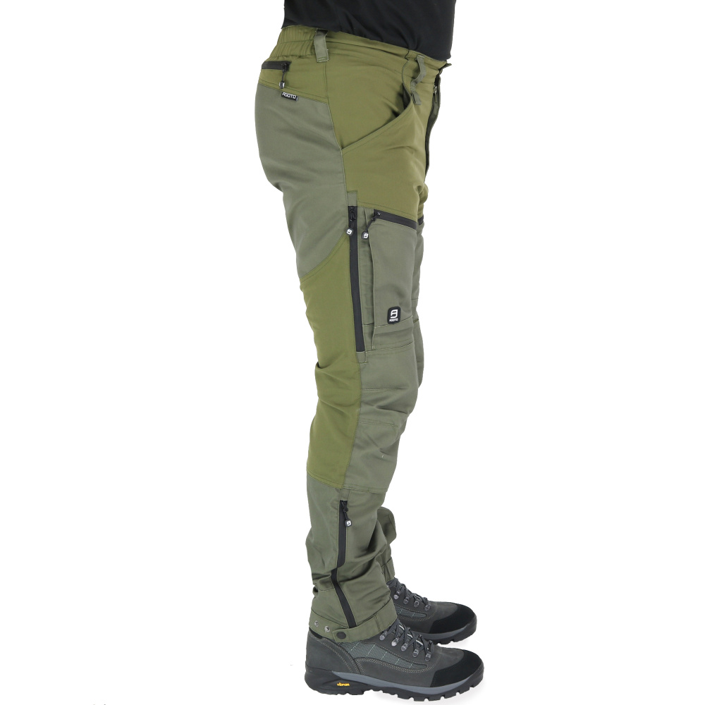 detail Asoto Nordvik olivfarbene Herren Outdoorhose, wasserabweisend, Stretch mit Belüf