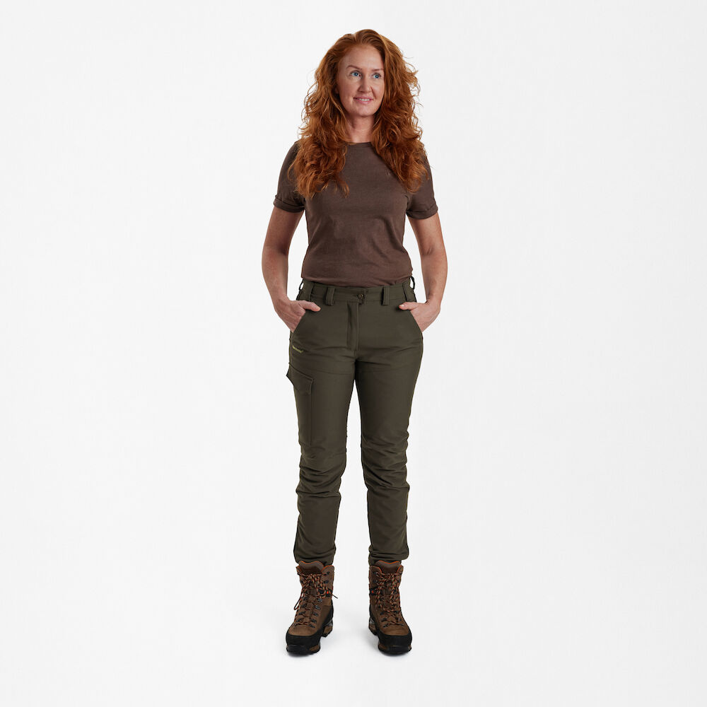 detail Deerhunter Lady Ann Extreme olivfarbene Damen-Outdoorhose mit Membran
