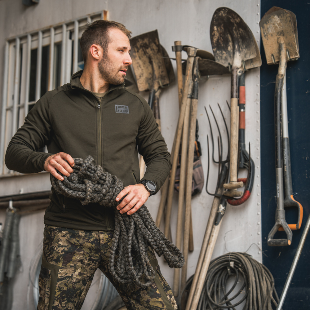 detail SEELAND Denmark Tidal olivgrüne Herren-Outdoorjacke, komfortabel, 4-Wege-Stretch