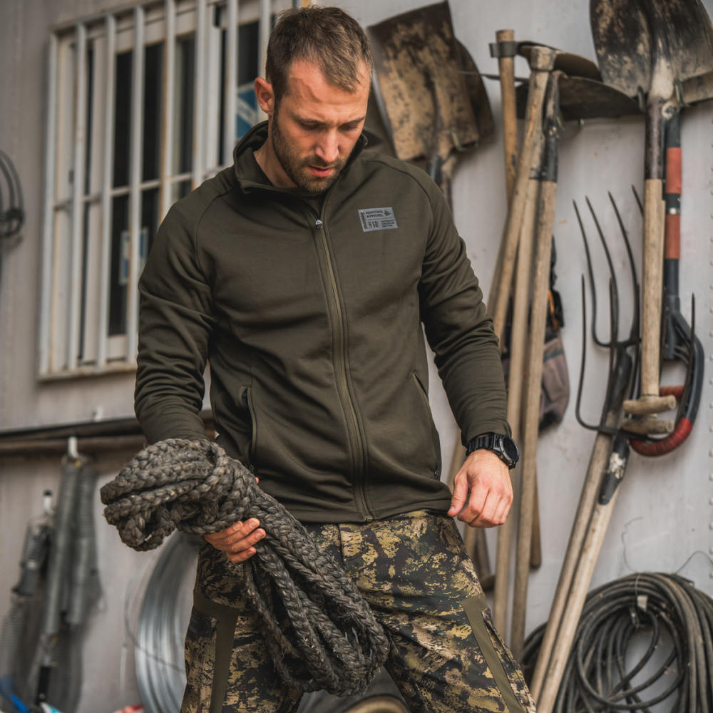 detail SEELAND Denmark Tidal olivgrüne Herren-Outdoorjacke, komfortabel, 4-Wege-Stretch