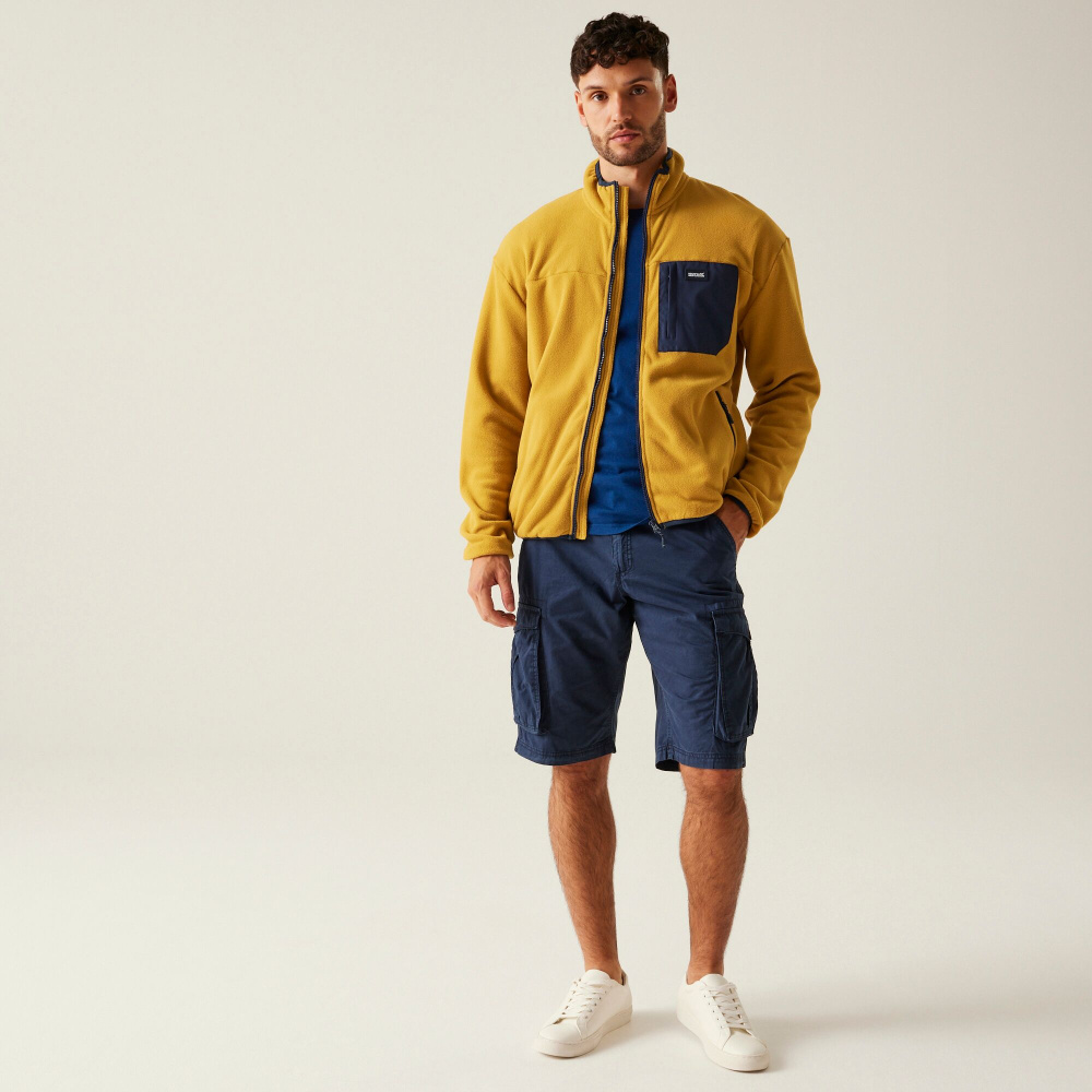 detail REGATTA Frankie F/Z gelbe Herren Outdoor-Fleecejacke, bequem und angenehm zu tra