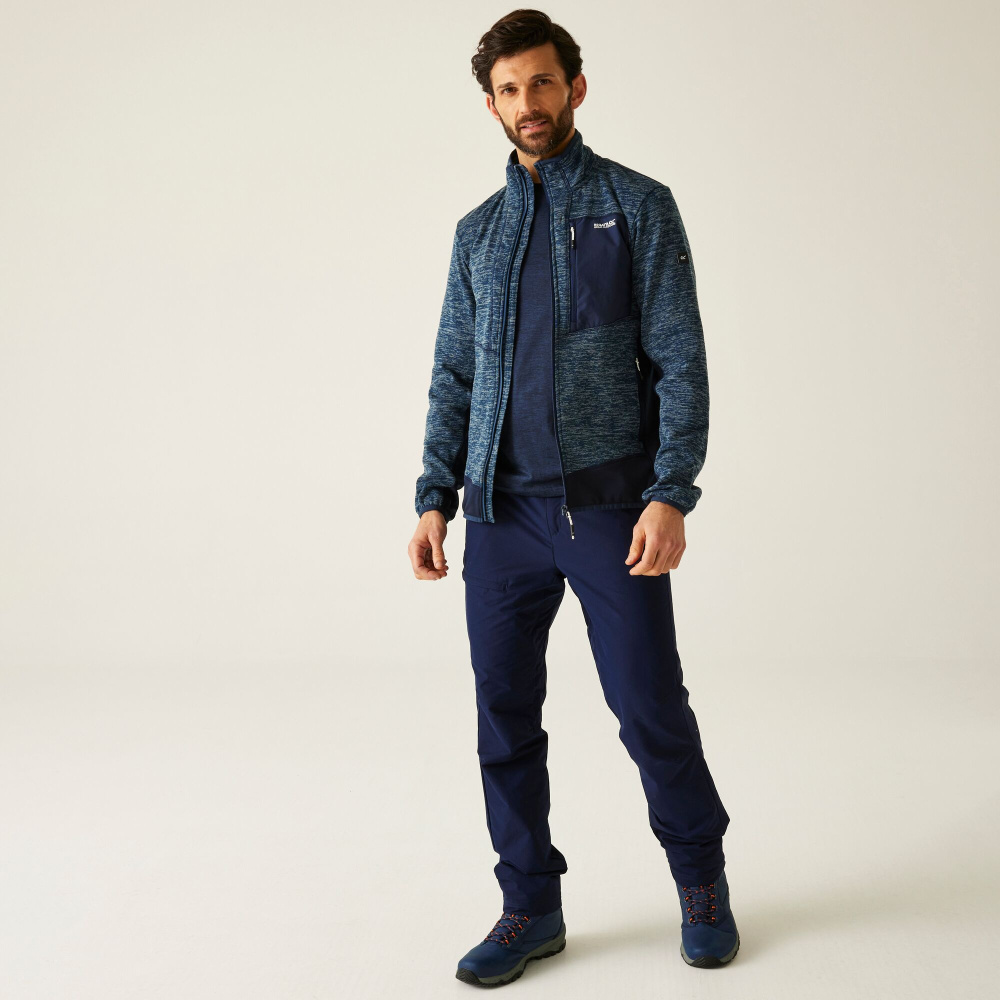 detail REGATTA Baslinn blaue Herren funktionale Outdoor-Mikina für Natur, Radfahren und