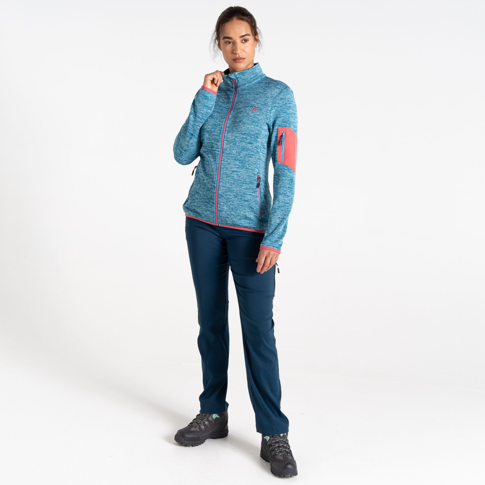detail DARE2B Torrek blaue Damen funktionelle Outdoorjacke, leicht und angenehm zu trag