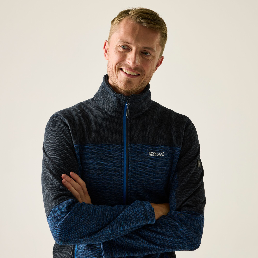 detail REGATTA Highton F/Z Midlayer blaue Herren-Outdoorjacke für das ganze Jahr