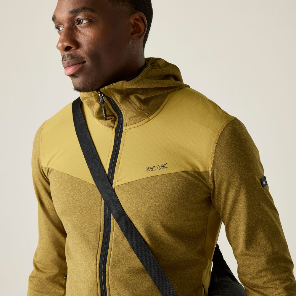 detail REGATTA Finchdale gelbe Herren-Outdoor-Funktionsjacke mit Stretch