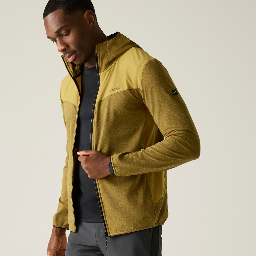 detail REGATTA Finchdale gelbe Herren-Outdoor-Funktionsjacke mit Stretch