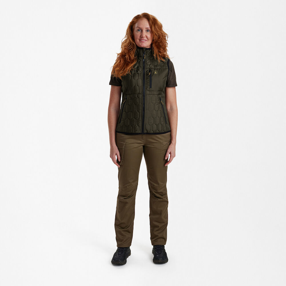 detail Deerhunter Denmark Lady Mossdale olivfarbene Damen-Steppweste