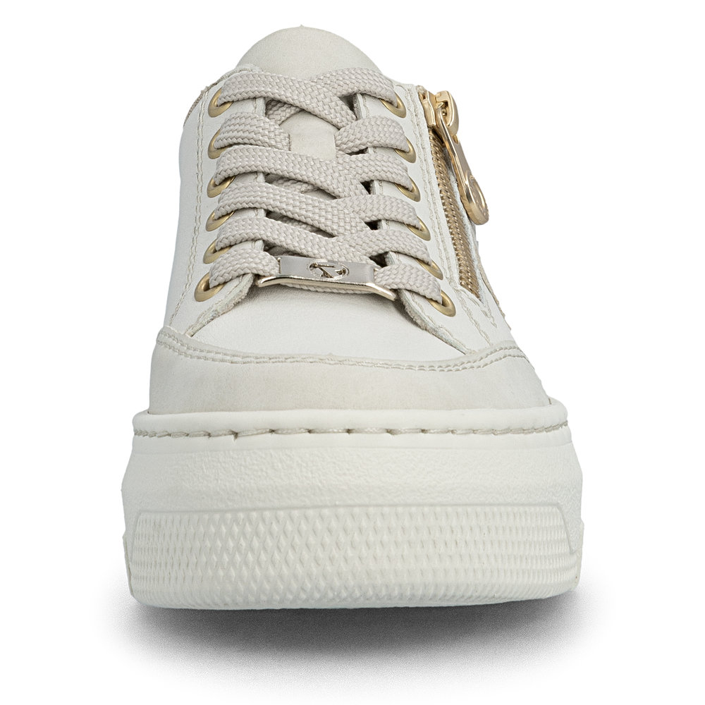 detail RIEKER M1912-80 beige Damen-Ledersneaker, bequem und modern