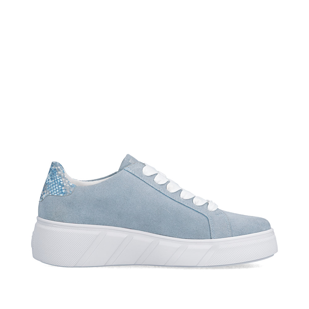 detail RIEKER W2605-12 blaue Damen moderne Leder-Sneaker für die Stadt