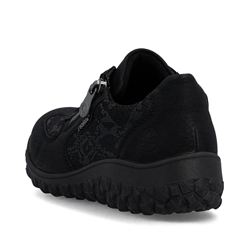 detail RIEKER 59501-00 schwarze Damen moderne und bequeme Halbschuhe mit Muster