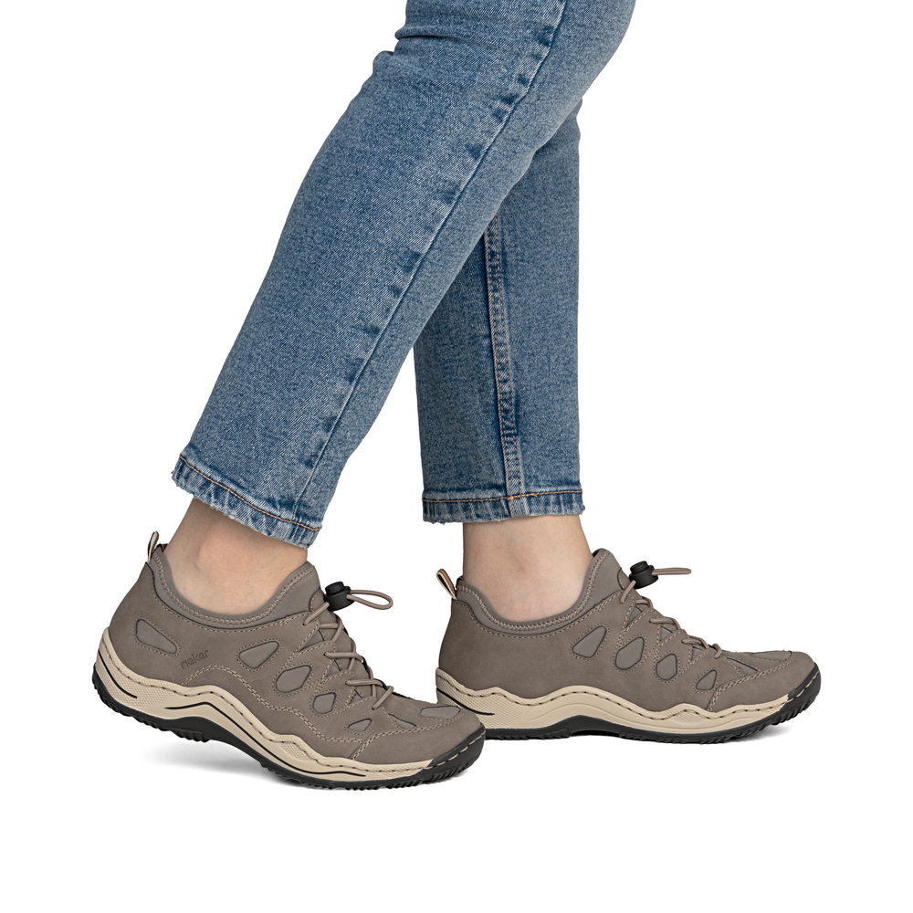 detail RIEKER L0551-64 beige bequeme Damen Antistress Sneaker