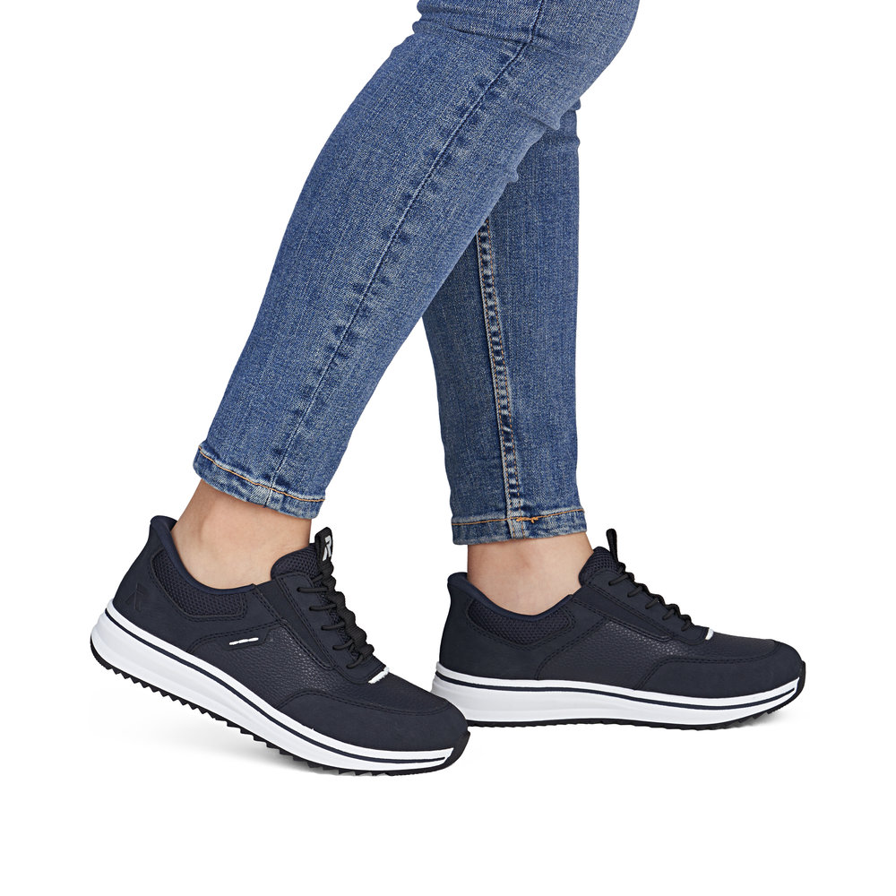 detail RIEKER L5850-14 blaue bequeme Damen-Sneaker mit Antistress-Technologie
