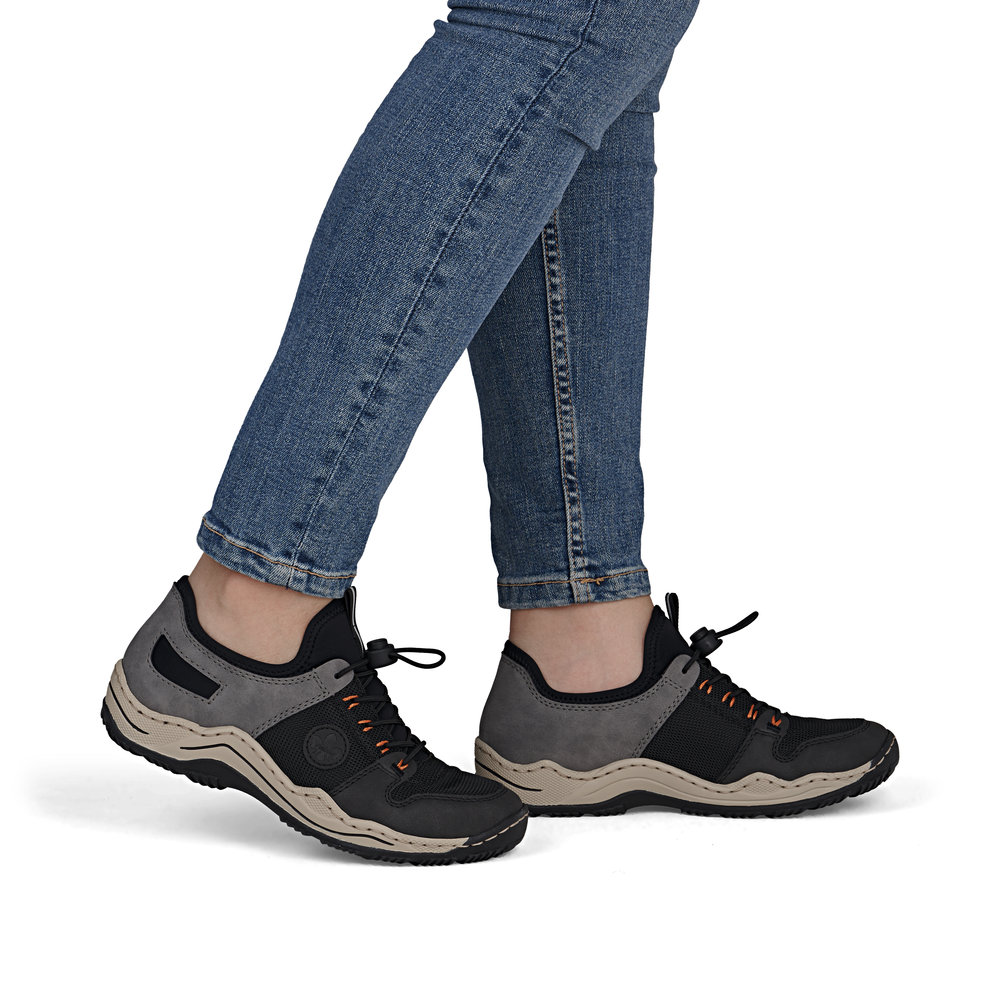 detail RIEKER L0593-00 schwarze bequeme Damen-Sneaker mit Antistress-Technologie