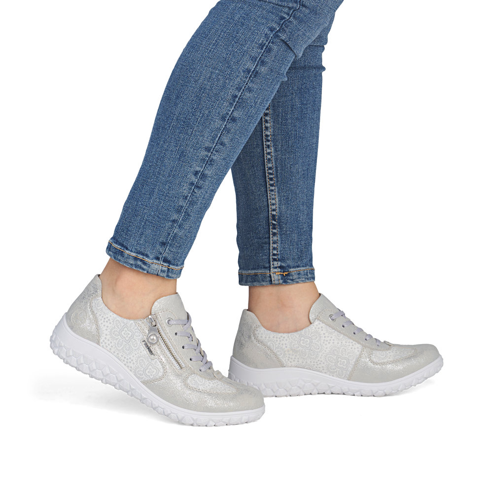 detail RIEKER 59501-90 graue Damen bequeme Antistress Sneaker
