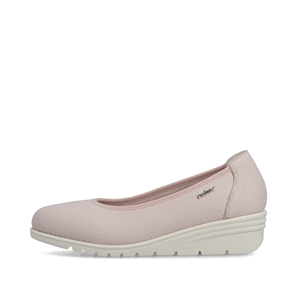 detail RIEKER L5360-31 Damen rosa Leder-Ballerinas mit Antistress-Technologie