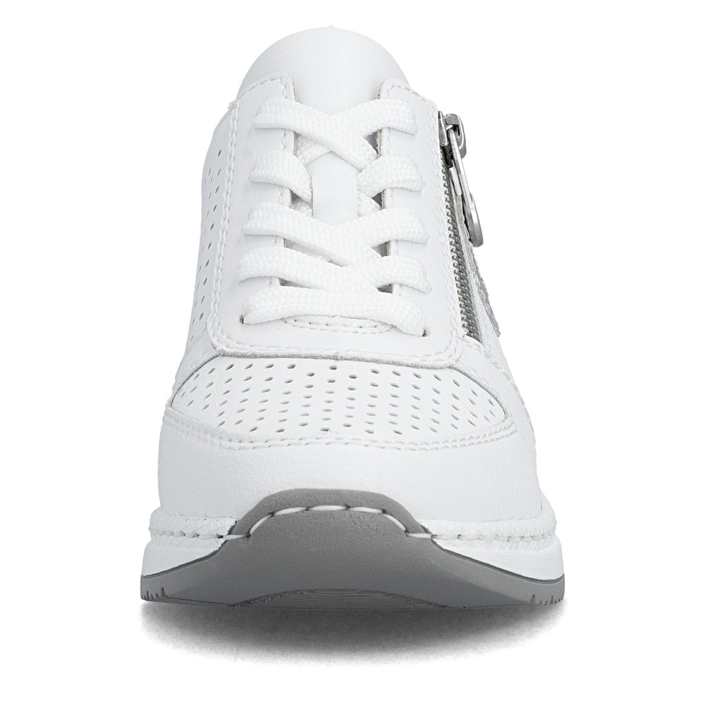 detail RIEKER N4340-80 weiße Damen Leder atmungsaktive Sneaker mit Antistress-Technolog