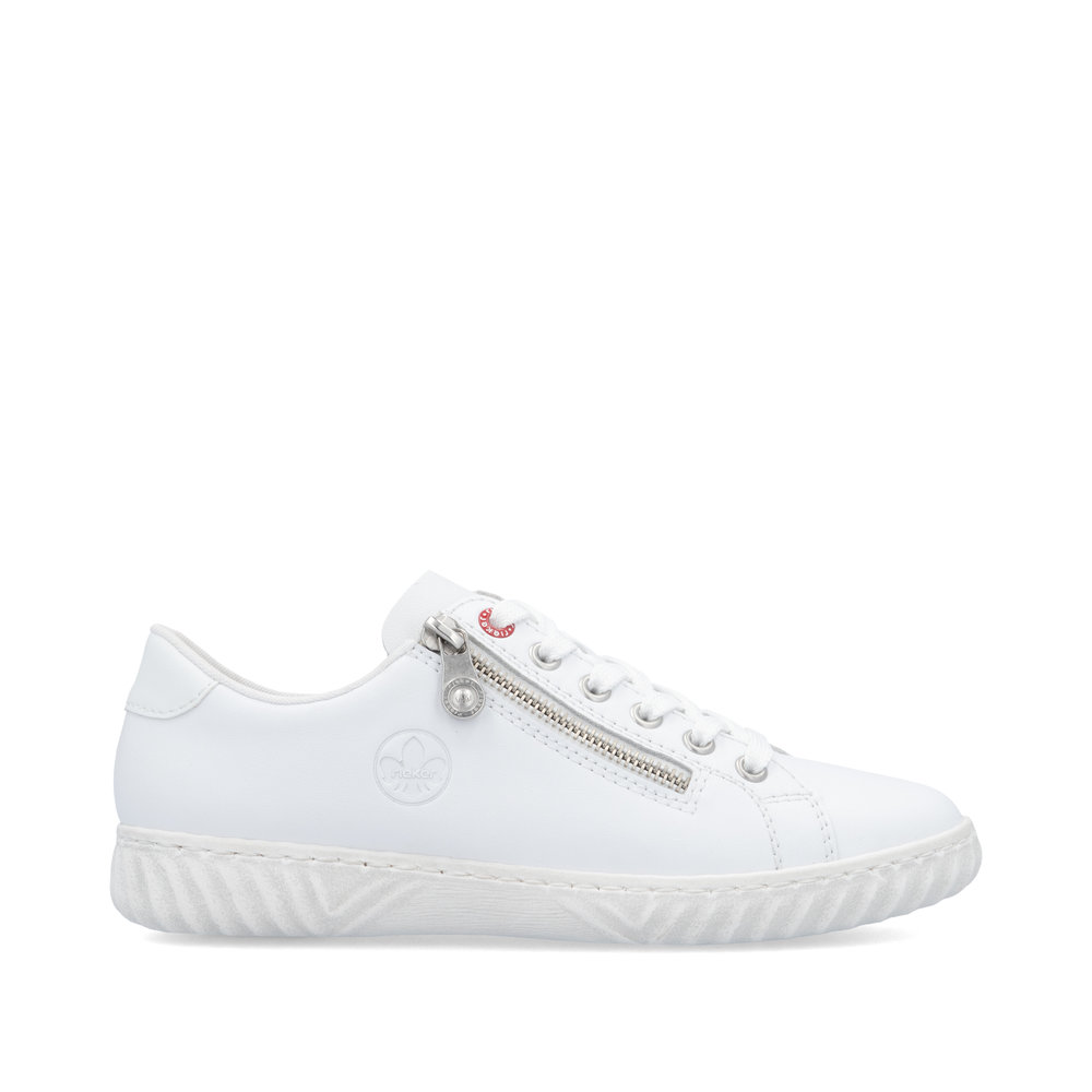detail RIEKER N0900-81 weiße Damen Leder-Sneaker mit Antistress-Technologie