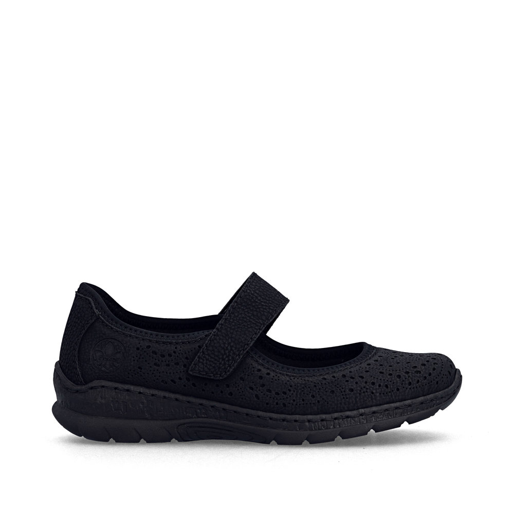 detail RIEKER N4299-00 schwarze Damen Sommer-Ballerinas mit Antistress-Technologie