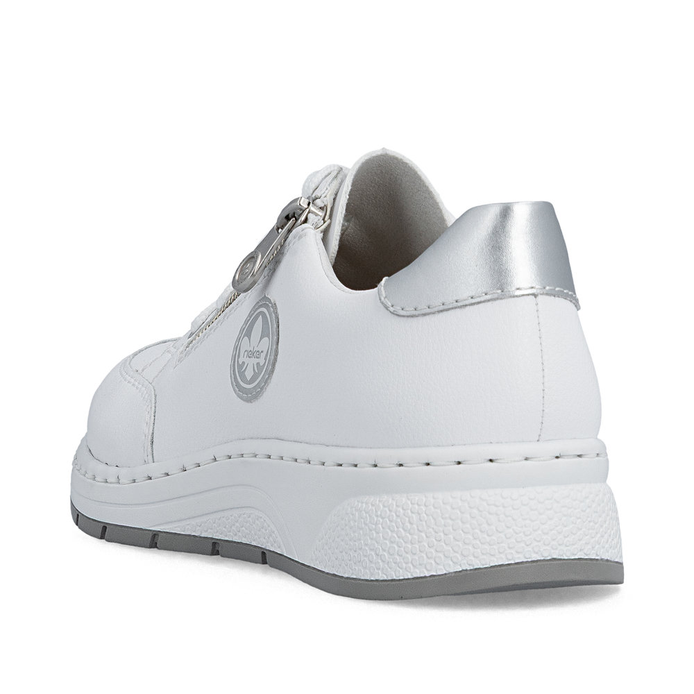 detail RIEKER N6508-80 weiße Damen Leder-Sneaker mit Antistress-Technologie