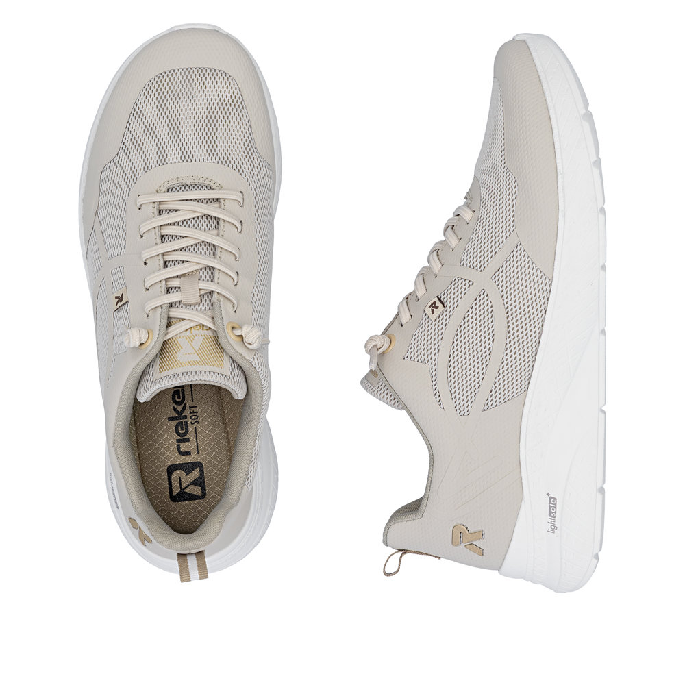 detail RIEKER M8551-60 beige Damen atmungsaktive Sneaker mit Antistress-Sohle