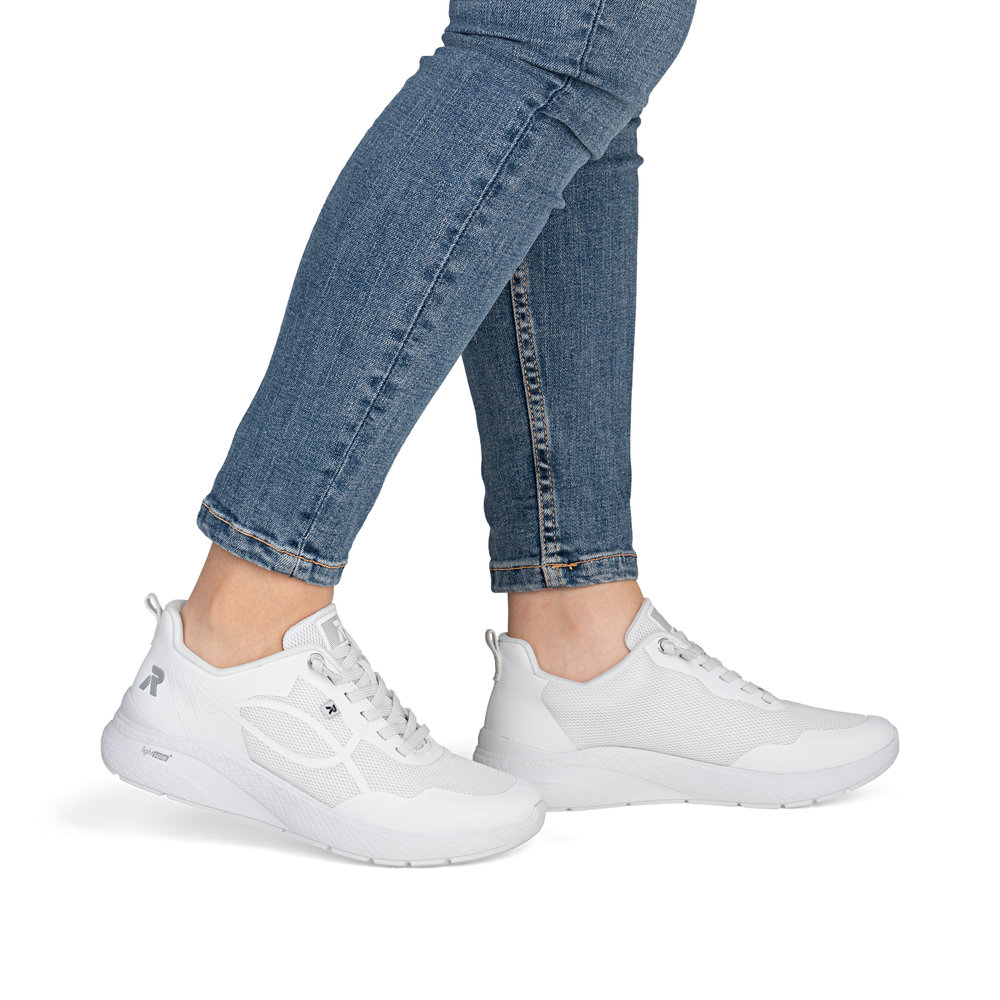 detail RIEKER M8551-80 weiße Damen atmungsaktive Sneaker mit Antistress-Sohle