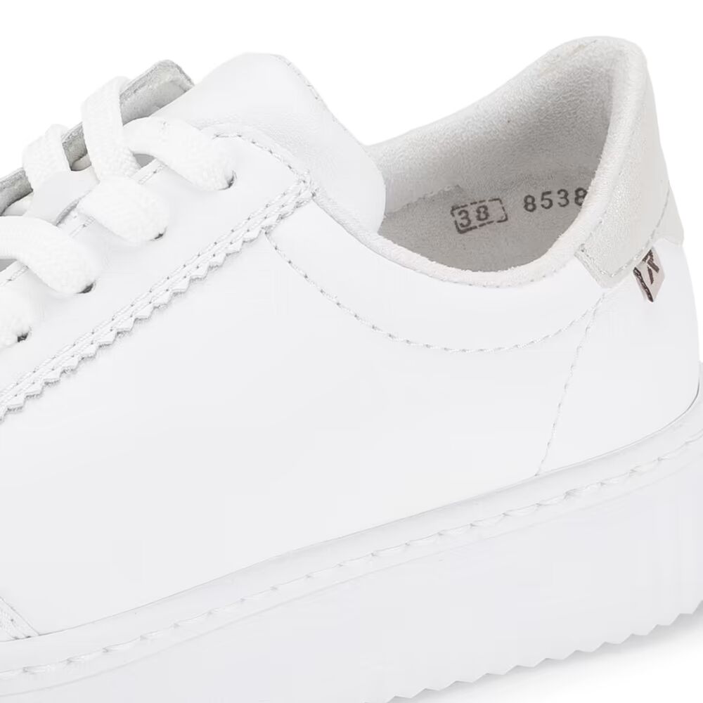 detail RIEKER N9910-80 weiße Damen Sneaker aus Echtleder mit Antistress-Sohle