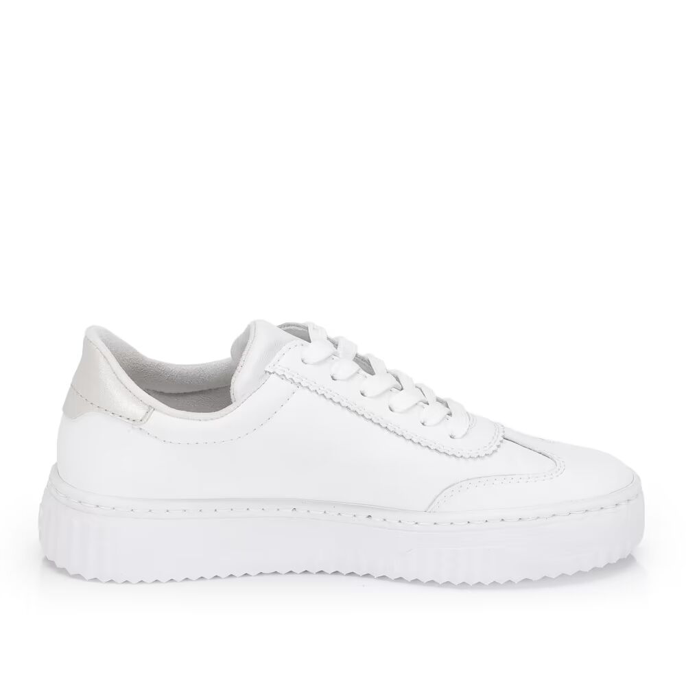 detail RIEKER N9910-80 weiße Damen Sneaker aus Echtleder mit Antistress-Sohle