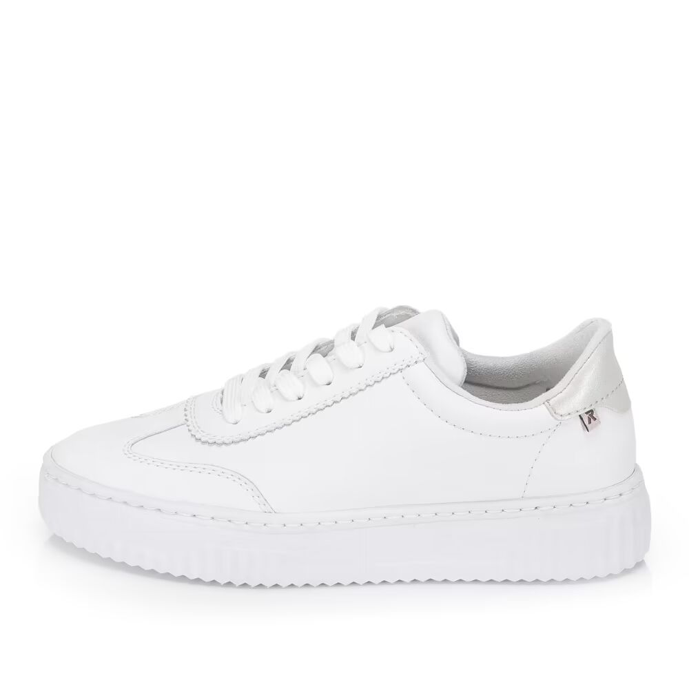 detail RIEKER N9910-80 weiße Damen Sneaker aus Echtleder mit Antistress-Sohle