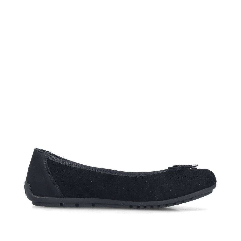 detail RIEKER 438505-01 schwarze Damen-Ballerinas, Echtleder, Antistress-Sohle