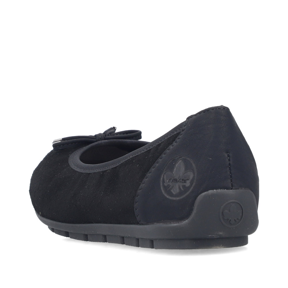detail RIEKER 438505-01 schwarze Damen-Ballerinas, Echtleder, Antistress-Sohle