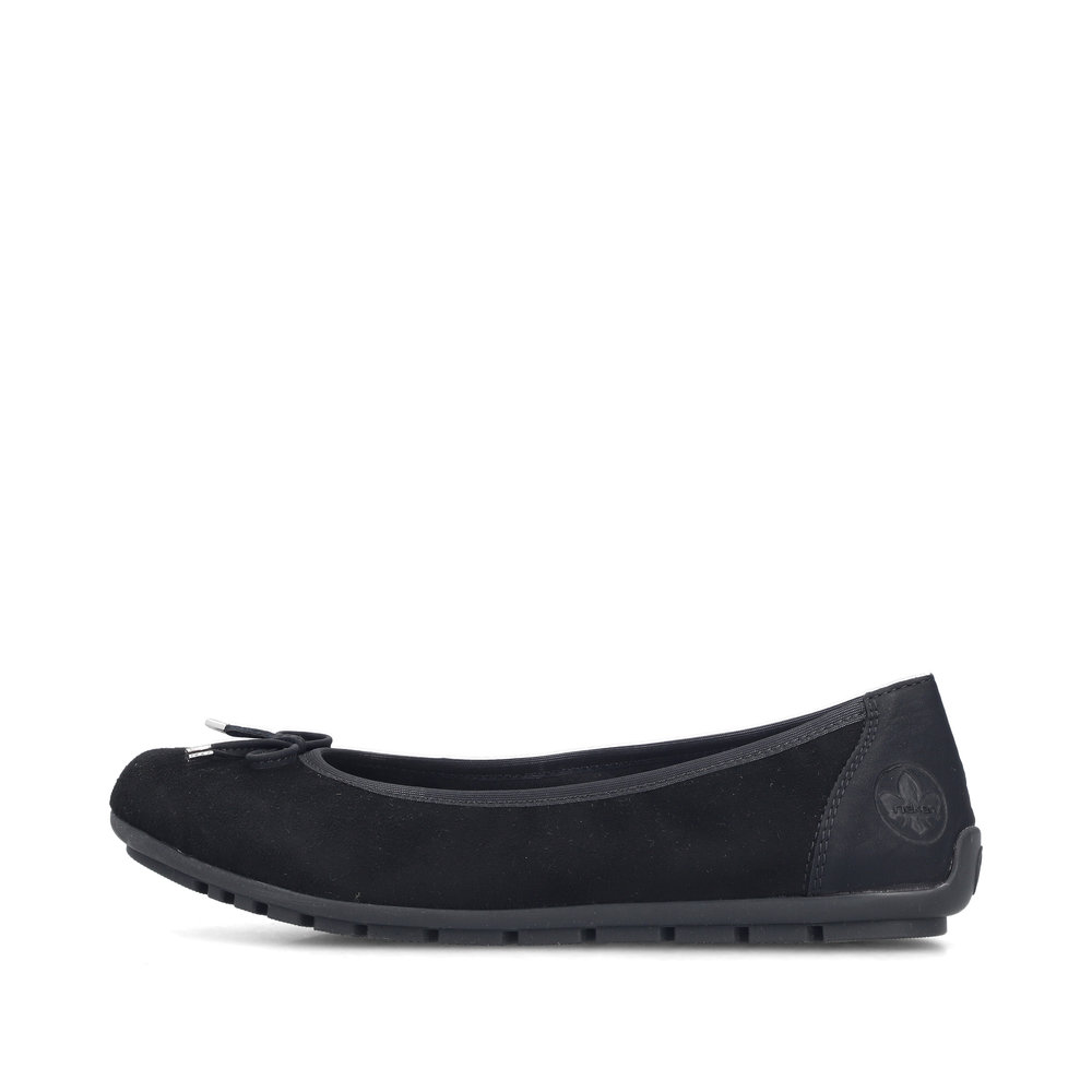 detail RIEKER 438505-01 schwarze Damen-Ballerinas, Echtleder, Antistress-Sohle