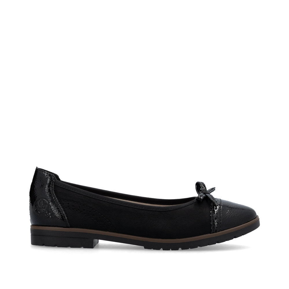 detail RIEKER 45358-00 schwarze moderne Damen-Ballerinas, passend zu jedem Outfit