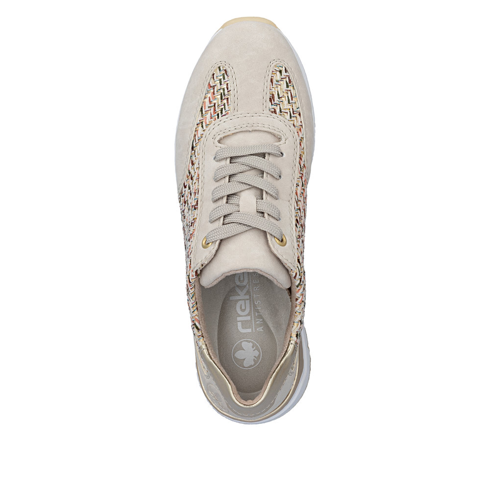detail RIEKER 58906-91 beige moderne Damen-Sneaker, bequem, Antistress