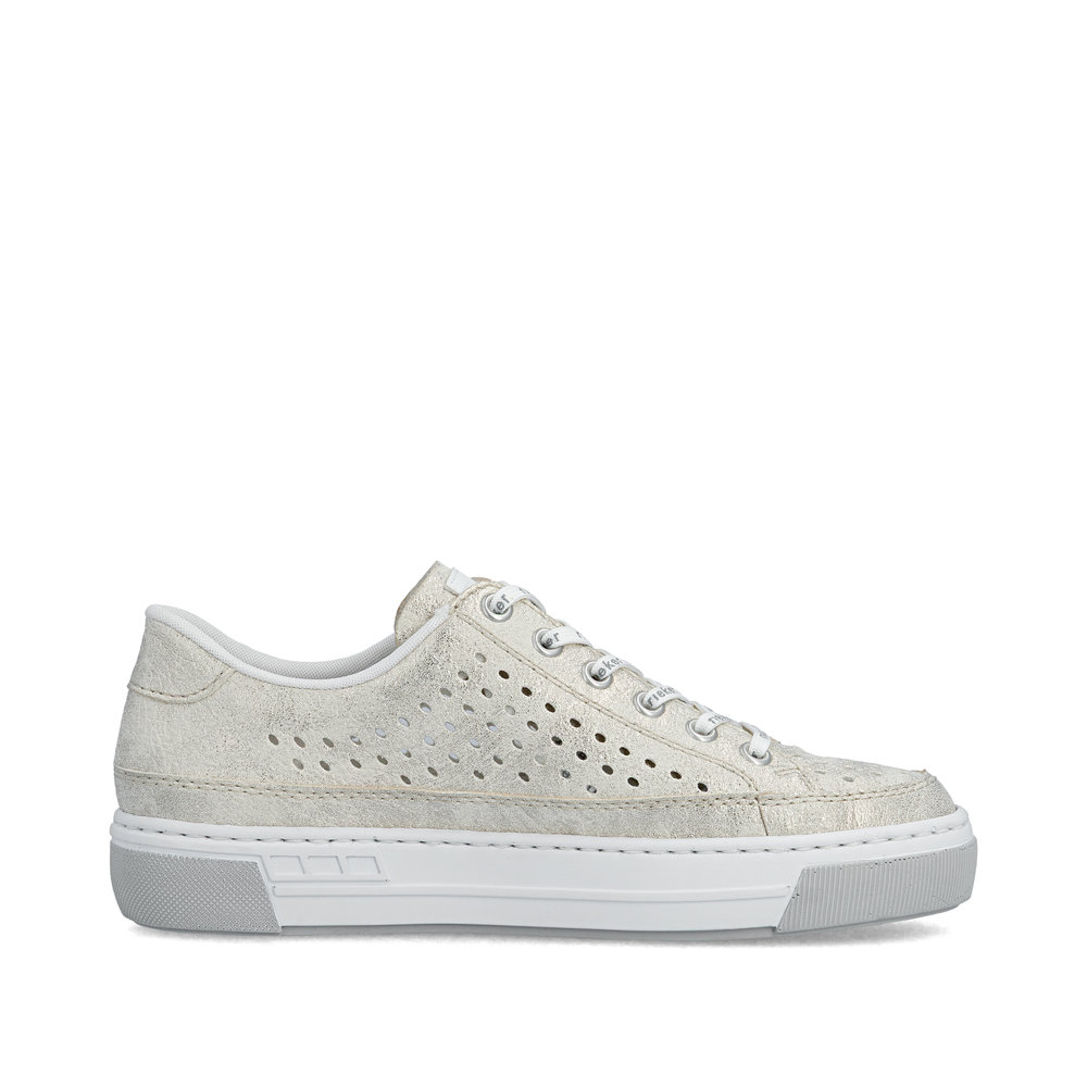 detail RIEKER L8849-60 beige Damen-Sommer-Ledersneaker, atmungsaktiv, modernes Design