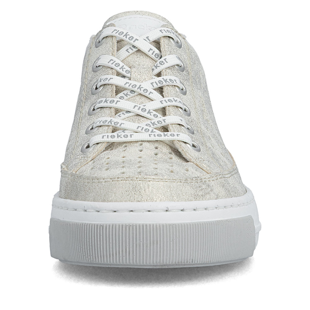 detail RIEKER L8849-60 beige Damen-Sommer-Ledersneaker, atmungsaktiv, modernes Design
