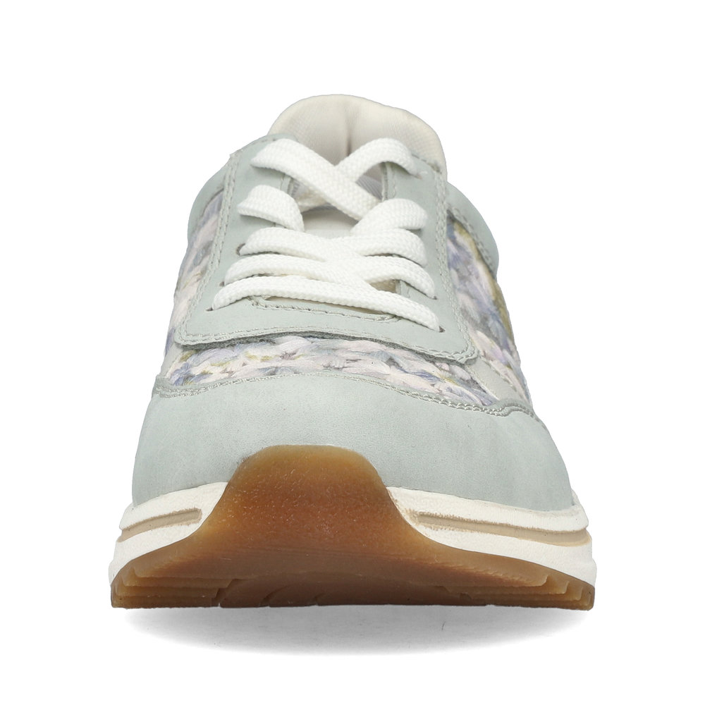 detail RIEKER L5812-91 blaue Damen-Ledersneaker mit schönem Muster, Antistress