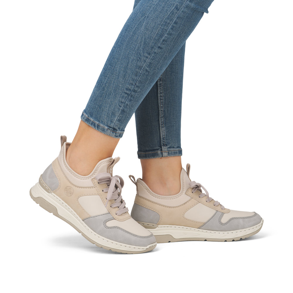 detail RIEKER M0058-60 beige moderne und bequeme Damen-Sneaker mit Antistress-Sohle