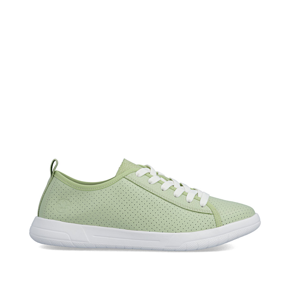 detail RIEKER 45602-52 grüne Damen Leder Sommer-Sneaker, atmungsaktiv, Antistress