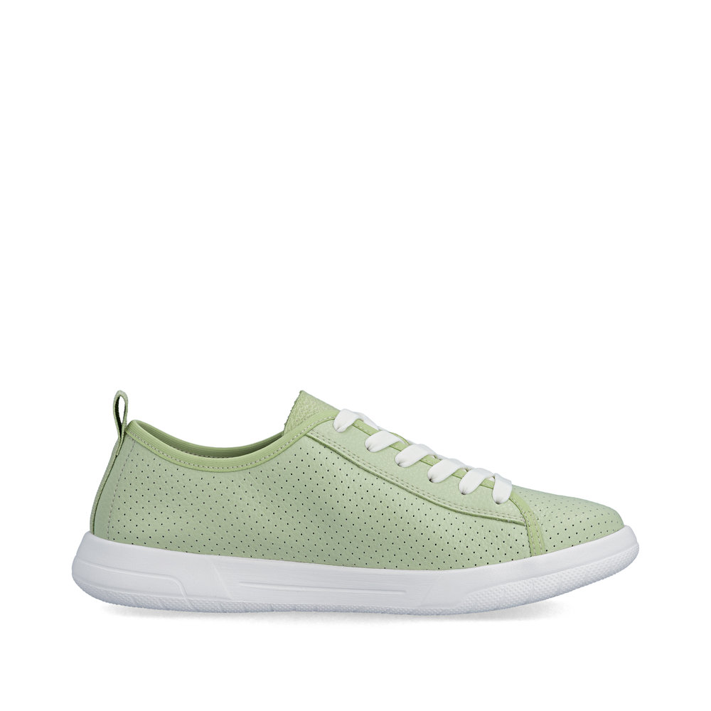 detail RIEKER 45602-52 grüne Damen Leder Sommer-Sneaker, atmungsaktiv, Antistress