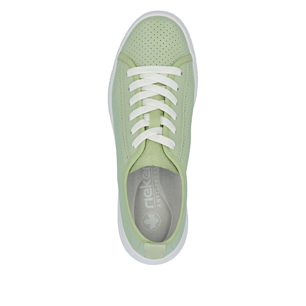 detail RIEKER 45602-52 grüne Damen Leder Sommer-Sneaker, atmungsaktiv, Antistress