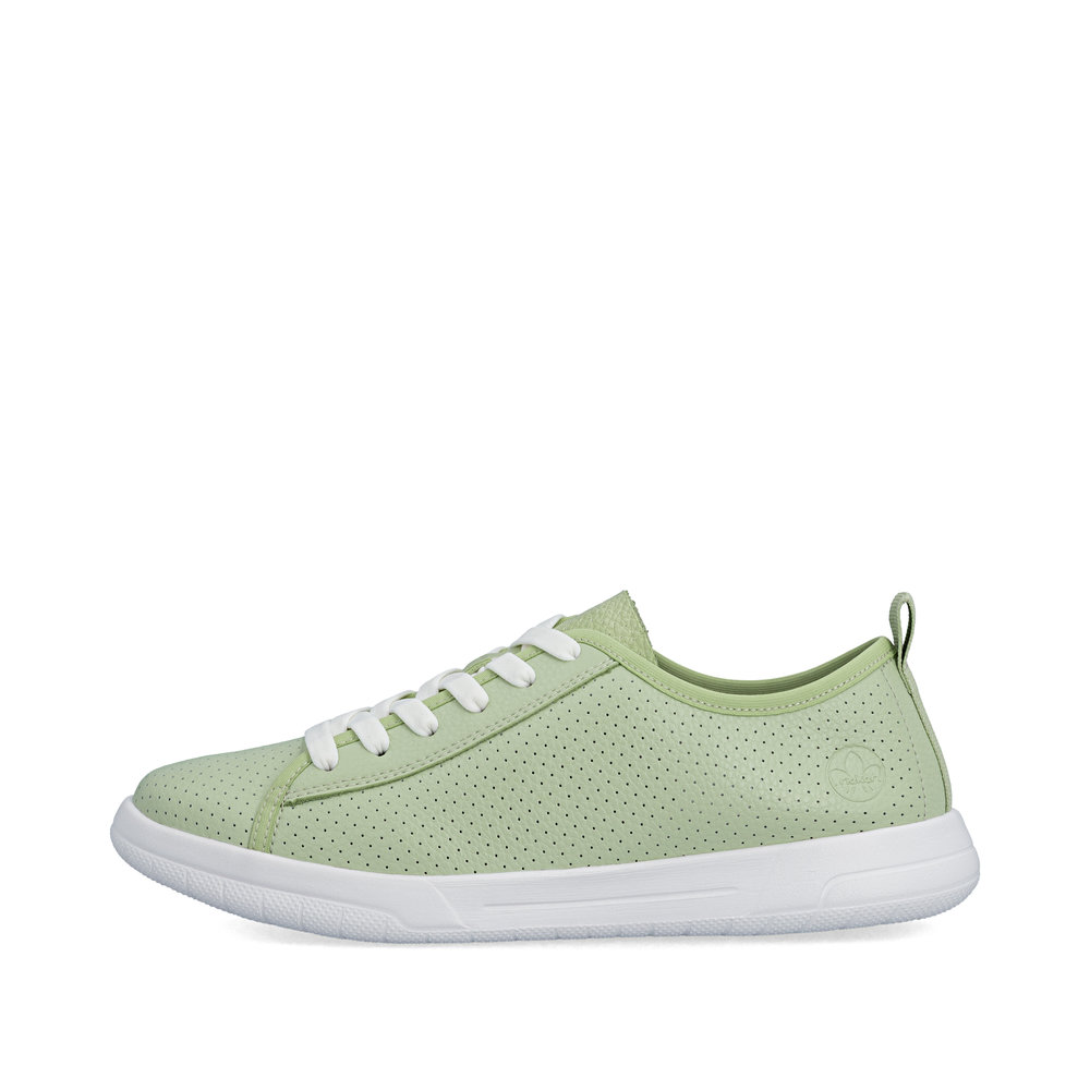 detail RIEKER 45602-52 grüne Damen Leder Sommer-Sneaker, atmungsaktiv, Antistress