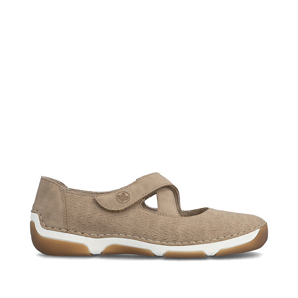 detail RIEKER 55958-20 beige Damen Ballerinas für warme Sommertage, Antistress