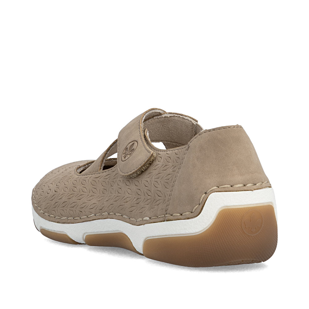 detail RIEKER 55958-20 beige Damen Ballerinas für warme Sommertage, Antistress