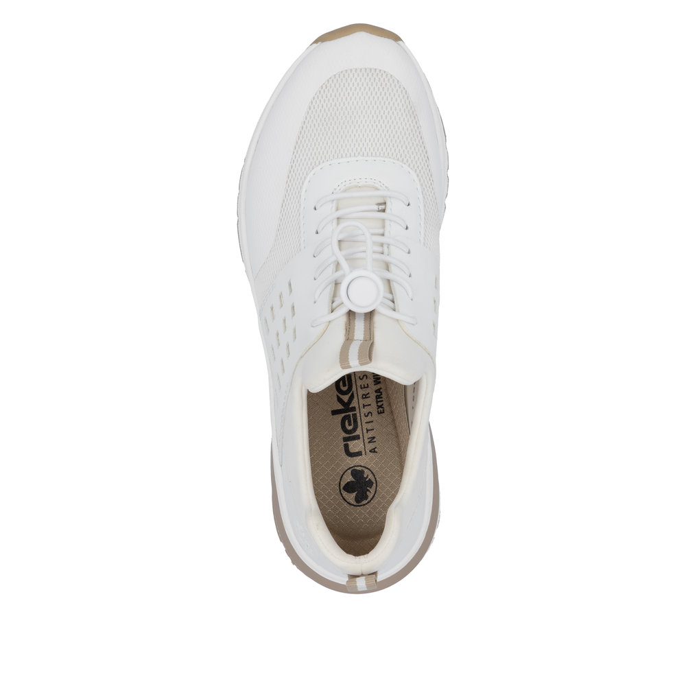 detail RIEKER M6651-80 weiße Damen moderne Sneaker, Antistress Sohle