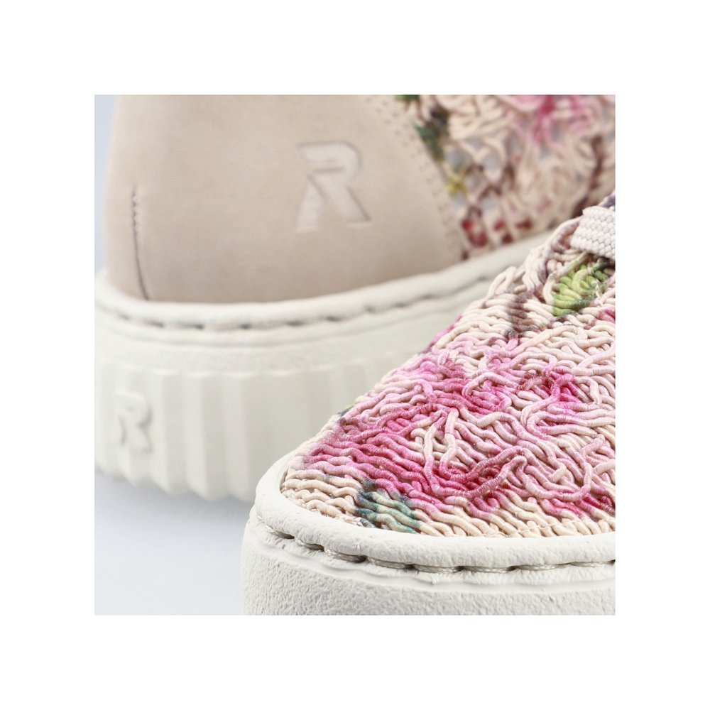 detail RIEKER N9919-91 beige modische Damen-Sneaker mit Muster, atmungsaktives Material