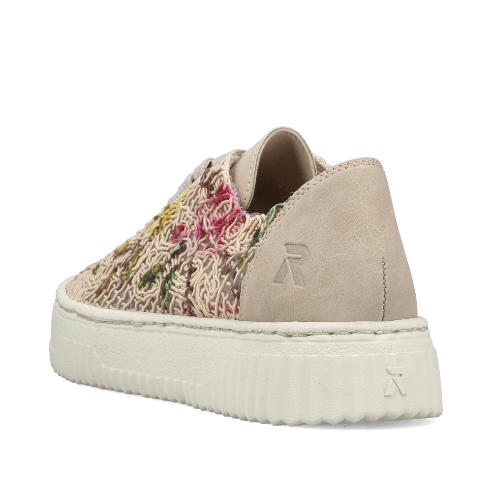 detail RIEKER N9919-91 beige modische Damen-Sneaker mit Muster, atmungsaktives Material