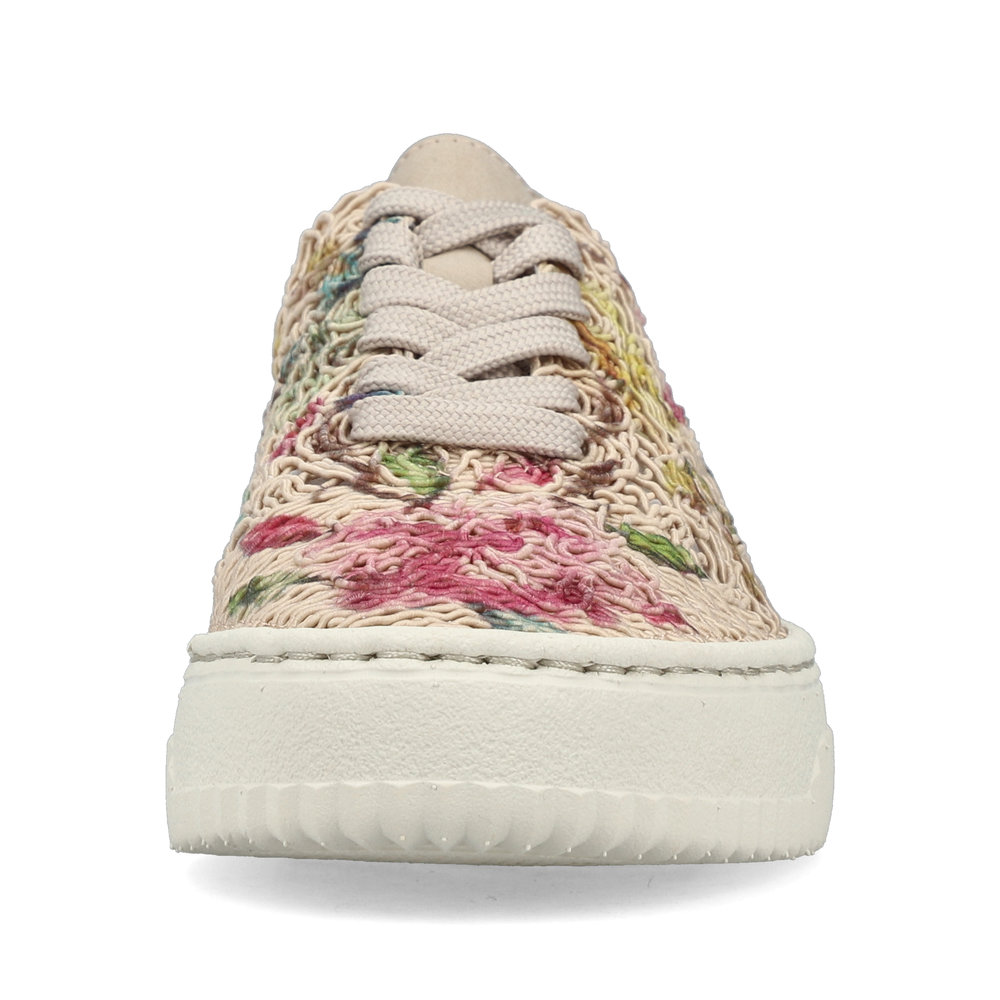 detail RIEKER N9919-91 beige modische Damen-Sneaker mit Muster, atmungsaktives Material