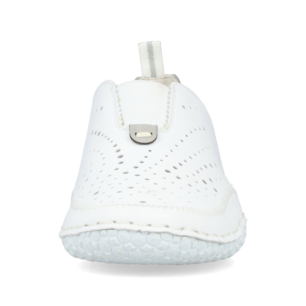 detail RIEKER 43663-80 weiße Damen Leder-Sommermokassins, bequem und atmungsaktiv
