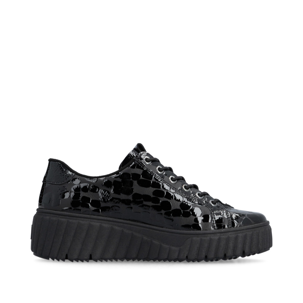 detail RIEKER N2555-02 schwarze Damen-Sneaker, modernes Design, komfortables Gehen, Ant